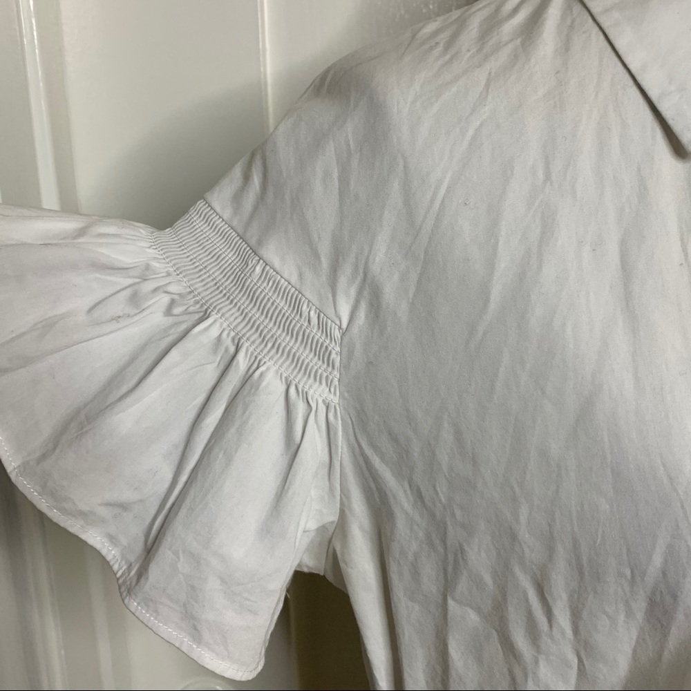 Whistles Short Flutter Sleeve Button Front Shirt - image 2